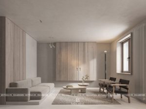 Thiết kế phòng khách phong cách tối giản