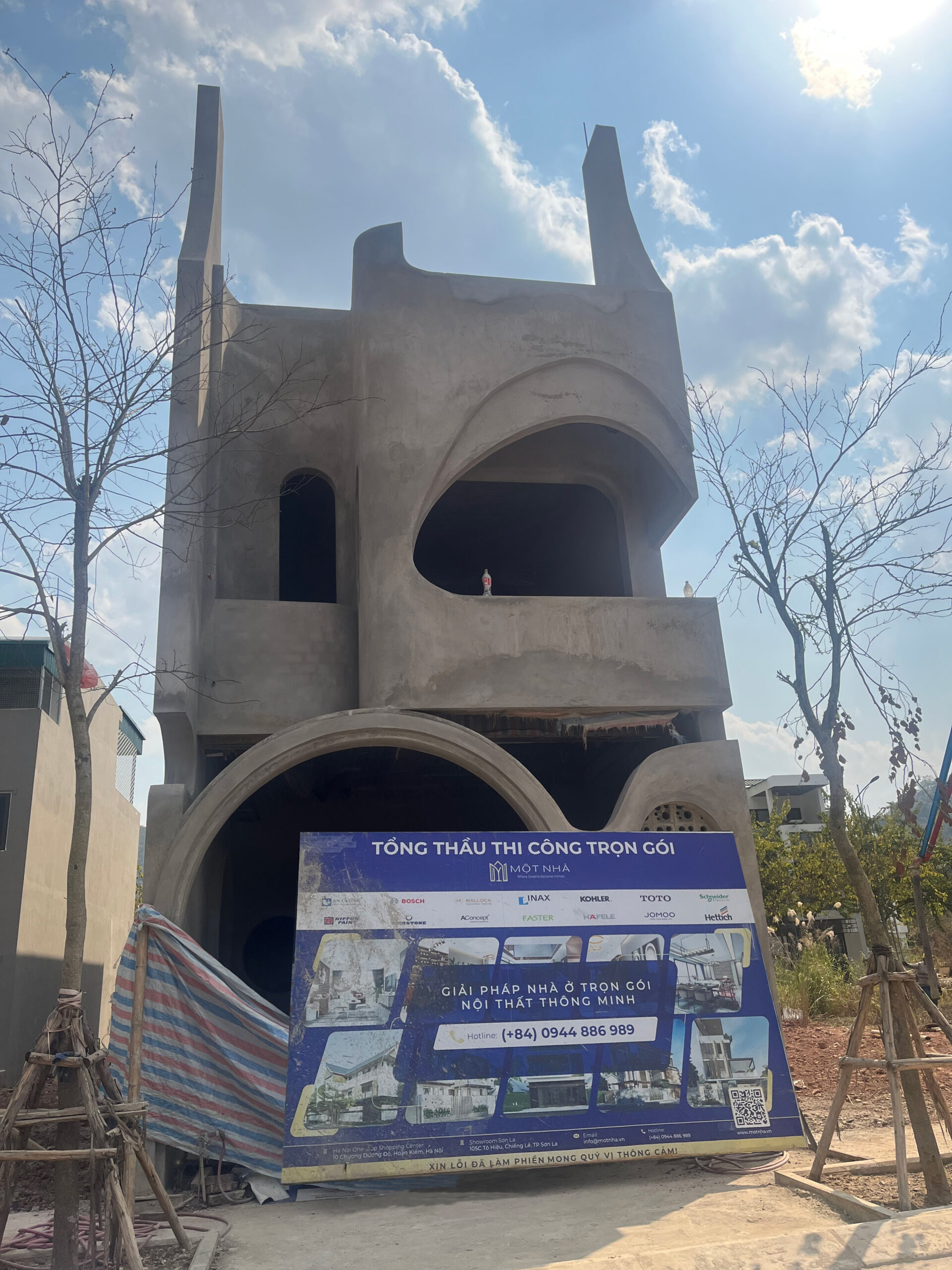 Công trình nhà phố trong hạng mục thi công phần thô mà Một Nhà Design & Build thi công trọn gói tại Sơn La