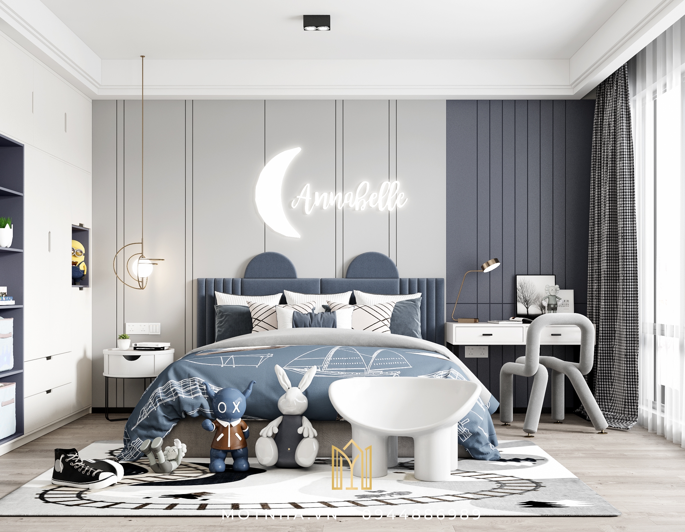 Phòng ngủ cho bé trai phong cách đơn giản nhưng cá tính