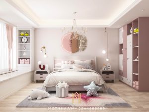 thiết kế phòng ngủ đẹp cho bé gái