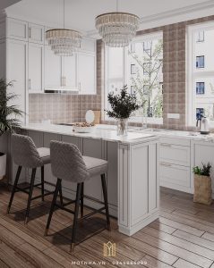 Mẫu thiết kế phòng bếp phong cách tân cổ điển số 3