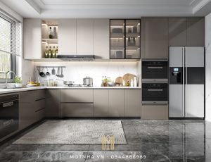 Mẫu tủ bếp hình chữ L