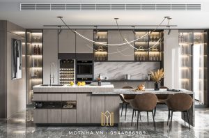 Mẫu bếp thiết kế bàn đảo