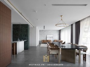 bếp và không gian sống