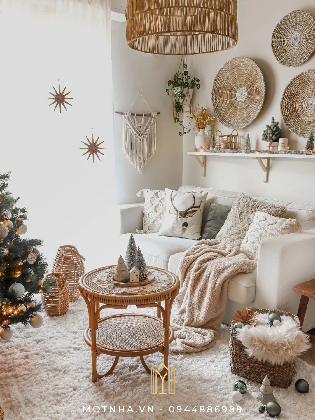 Thiết kế nội thất phòng khách phong cách Bohemian