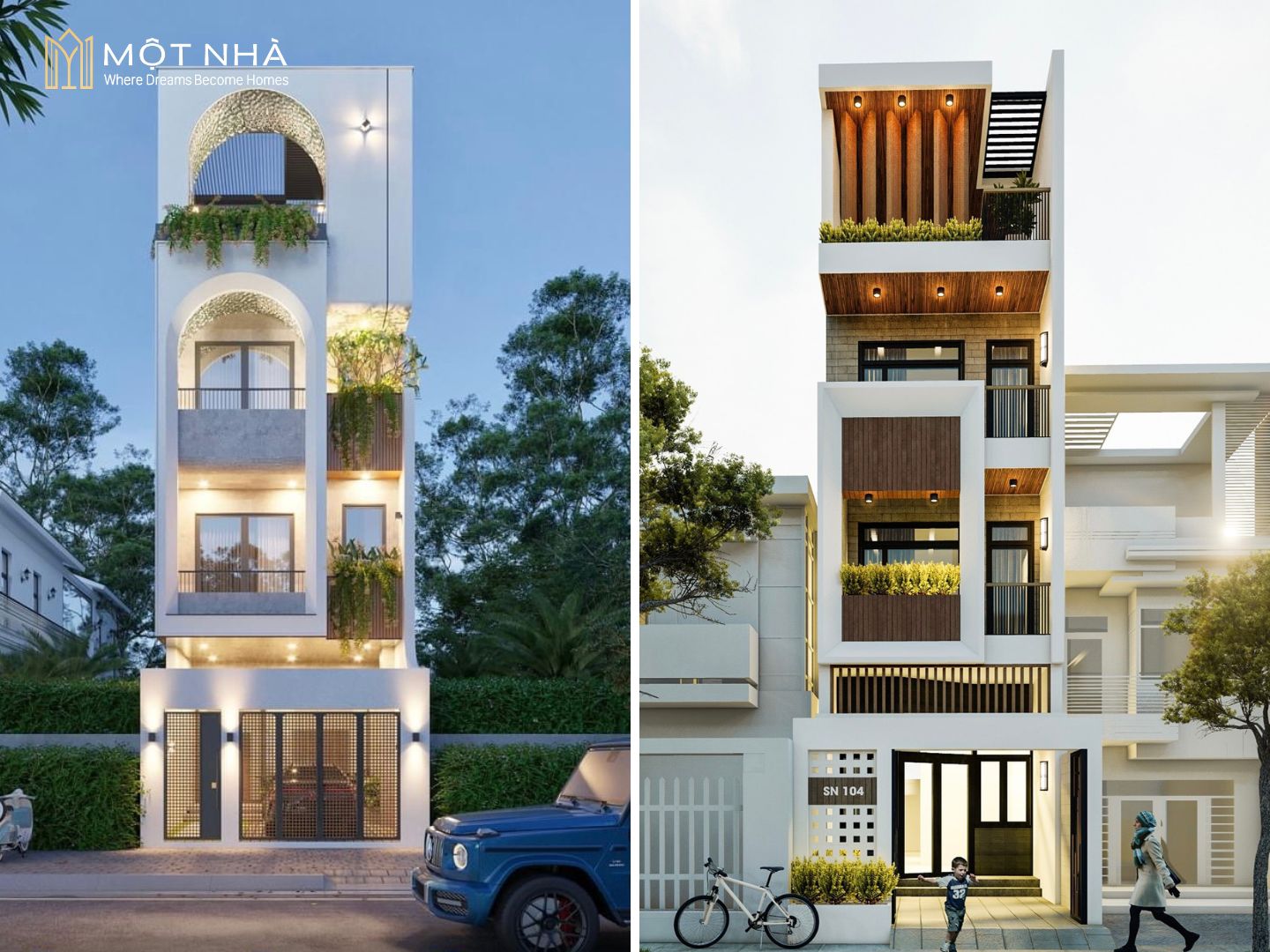 Mẫu thiết kế mặt tiền nhà phố 4 tầng số 3