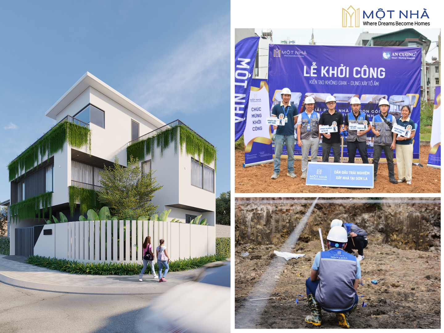 Hình ảnh xây dựng tại công trình xây nhà trọn gói của Một Nhà Desgin & Build