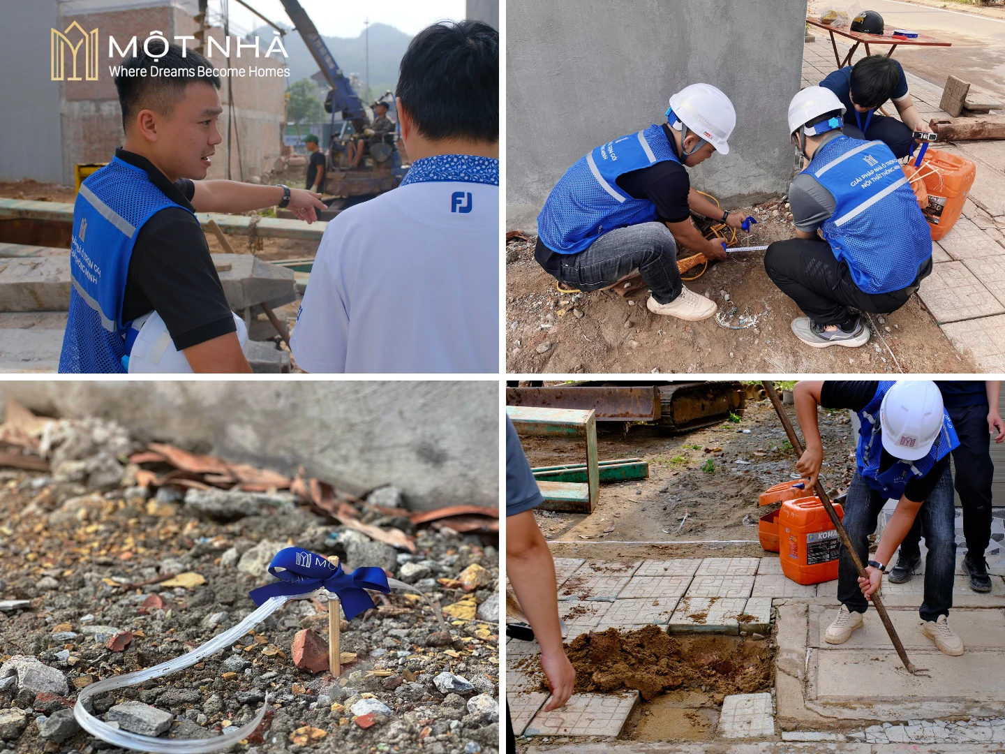 Đội ngũ KTS, kỹ sư của Một Nhà Design & Build tiến hành khảo sát, kiểm tra thực địa khu đất