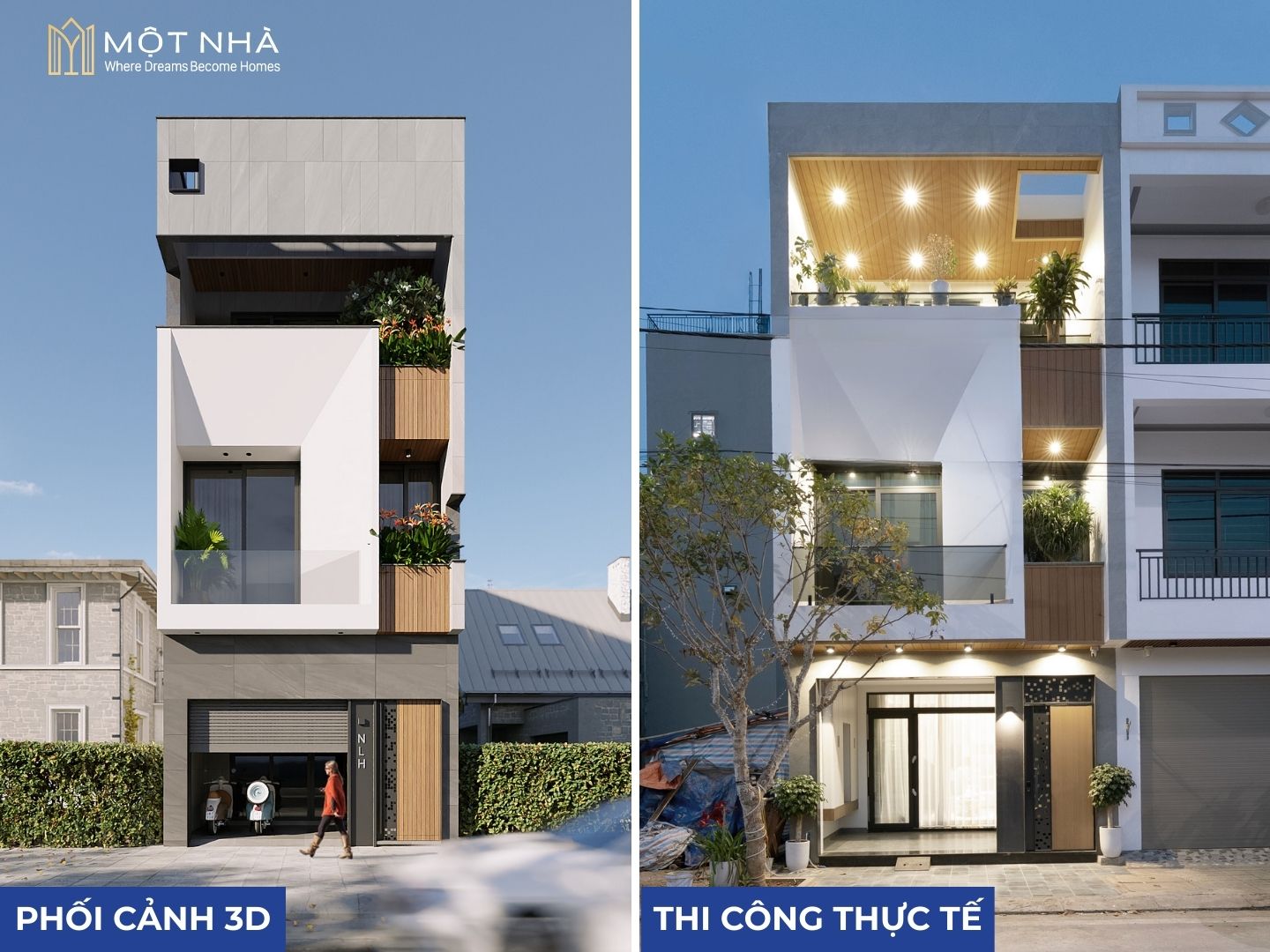 Phối cảnh 3D và hình ảnh thi công thực tế dự án NLH