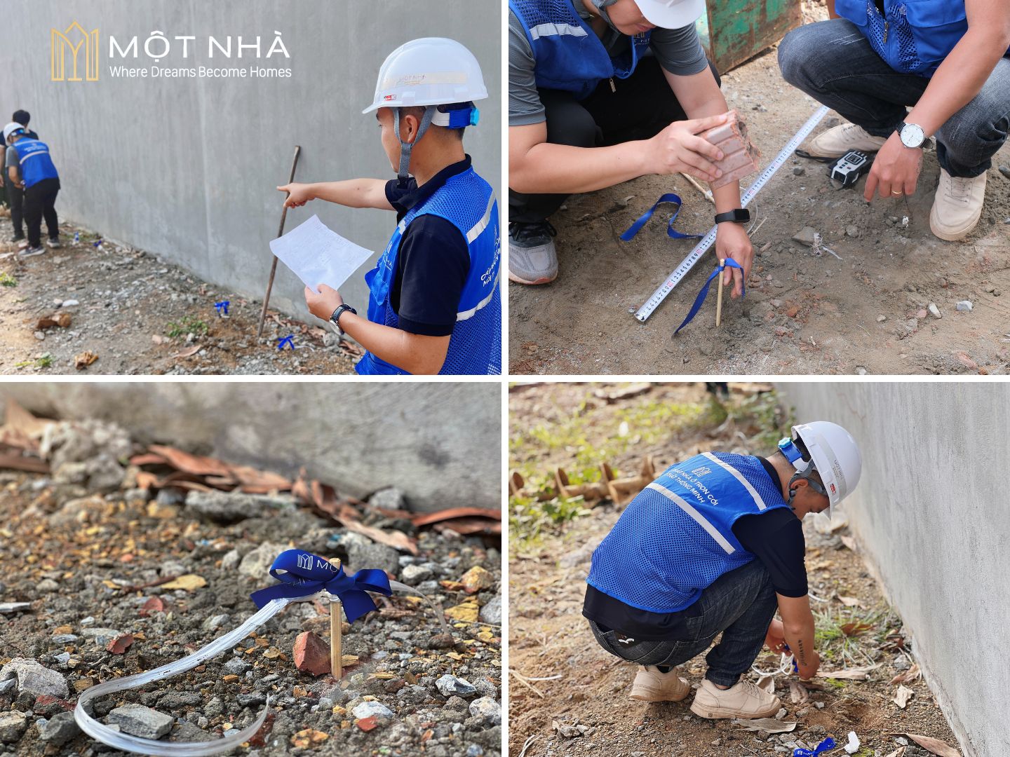 Đội ngũ kỹ sư, kiến trúc sư của Một Nhà Design & Build tiến hành khảo sát thực địa