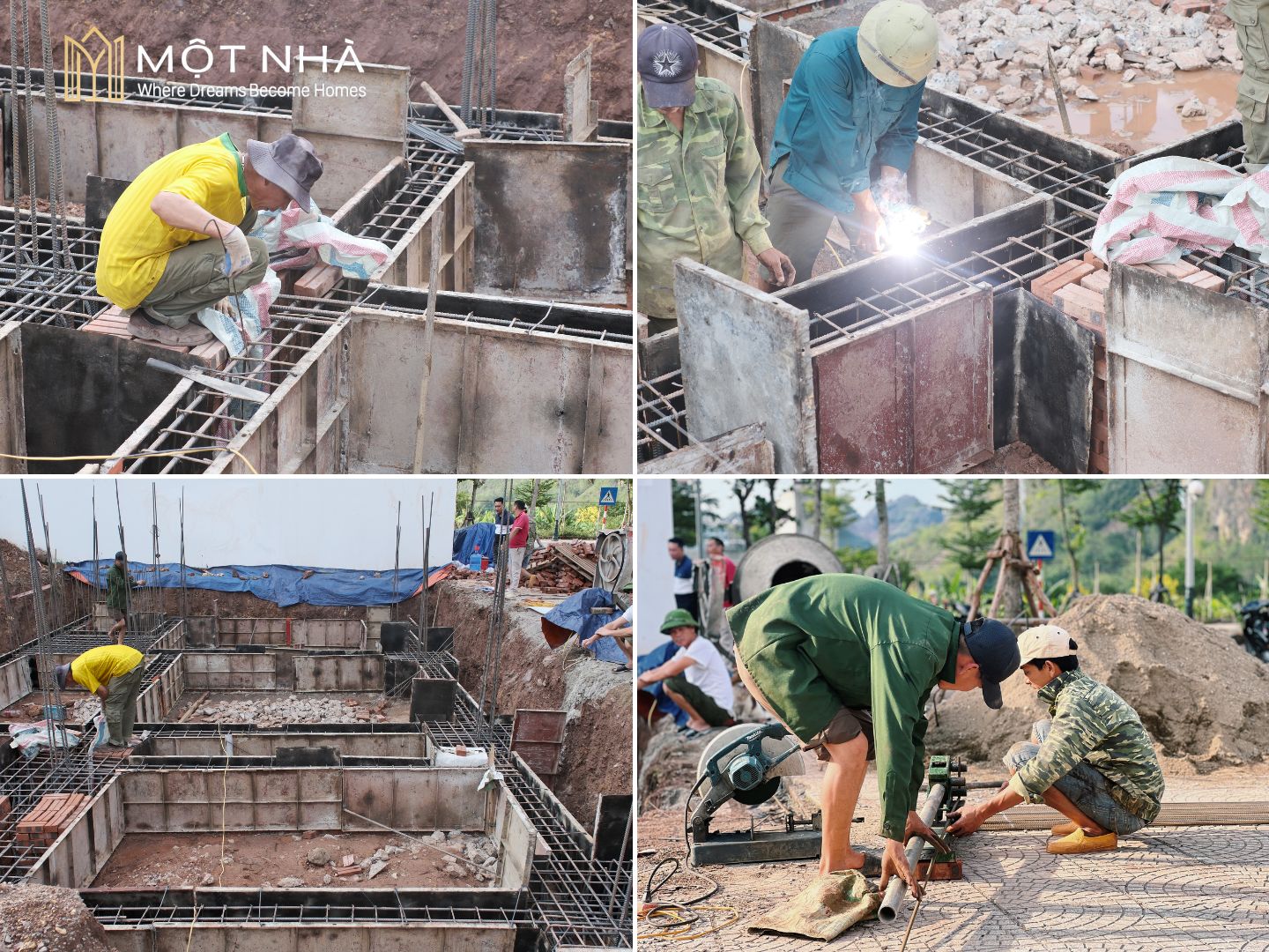 Công tác ghép coppha móng