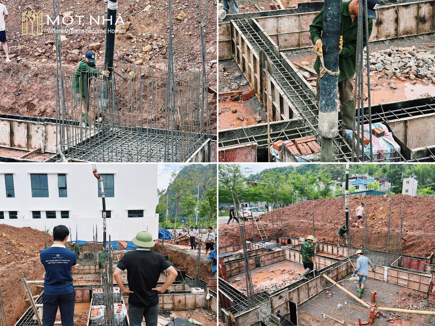 Công tác đổ bê tông móng