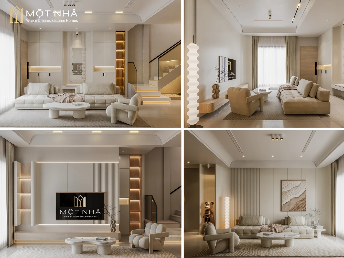 Thiết kế 3D không gian phòng khách