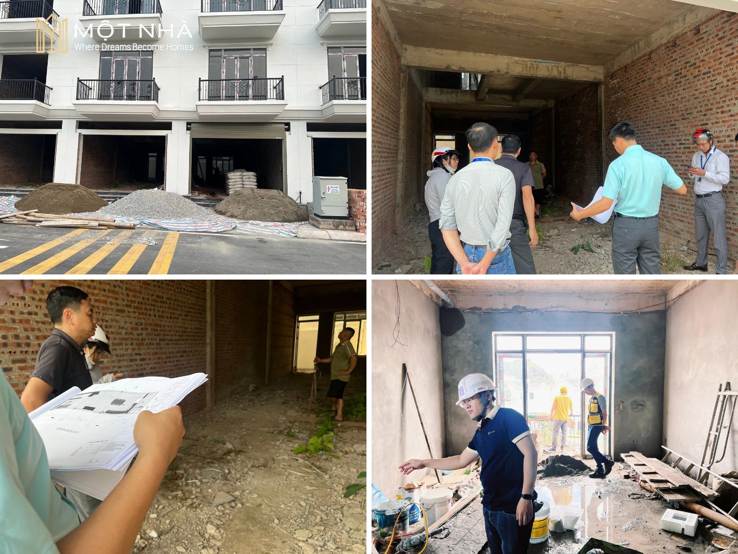 Đội ngũ kỹ sư, KTS của Một Nhà Design & Build tiến hành khảo sát thực địa dự án thiết kế và hoàn thiện trọn gói LAH
