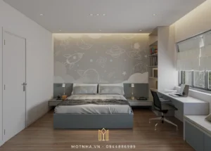 Giải pháp thiết kế phòng ngủ chủ đề vũ trụ, một không gian độc đáo khơi gợi sự sáng tạo cho bé.