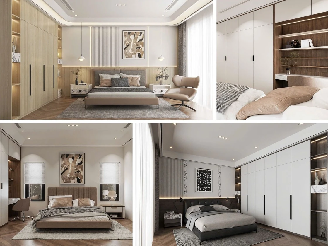 Dự án xây nhà trọn gói LHS tại KĐT Shinning City - Không gian sống hiện đại, đẳng cấp Thiết kế 3D các không gian phòng ngủ còn lại