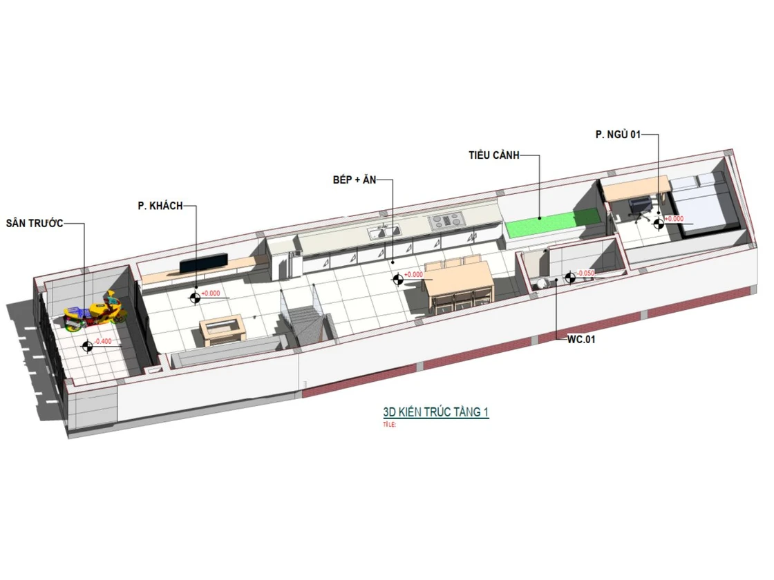 Dự án TCL với giải pháp xây nhà trọn gói cho không gian sống hiện đại, trẻ trung Bố trí mặt bằng công năng tầng 1
