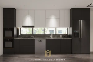 Thiết kế bếp chữ I tận dụng tối đa không gian