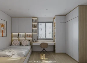 Không gian lý tưởng để học tập – nghỉ ngơi – vui chơi ngay trong phòng riêng.