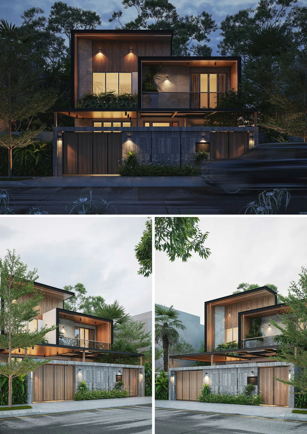 Các góc nhìn nổi bật kiến trúc hiện đại, hài hòa vật liệu tự nhiên và mảng xanh sống động.