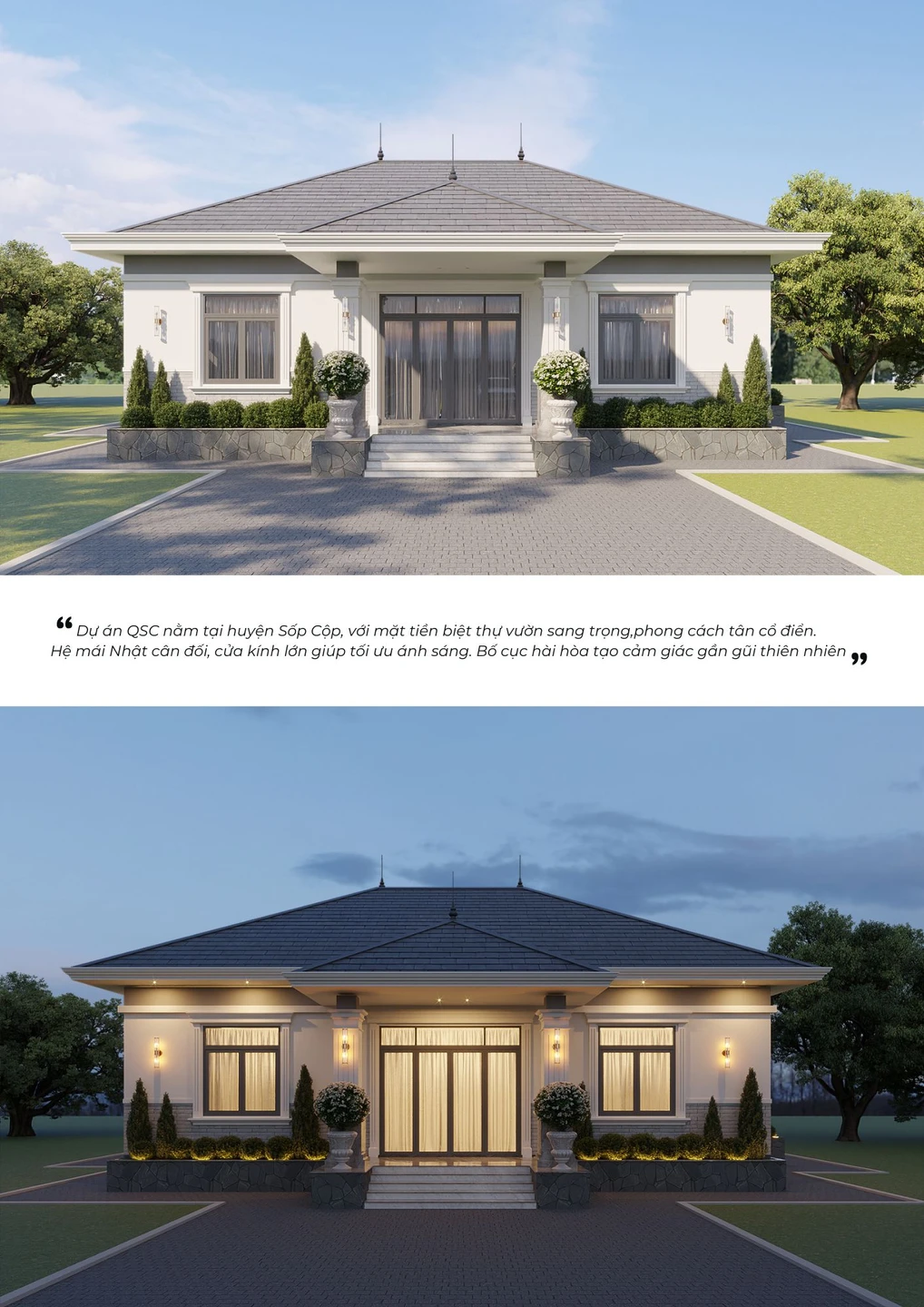 Dự án biệt thự sân vườn QSC do Một Nhà Design & Build thiết kế