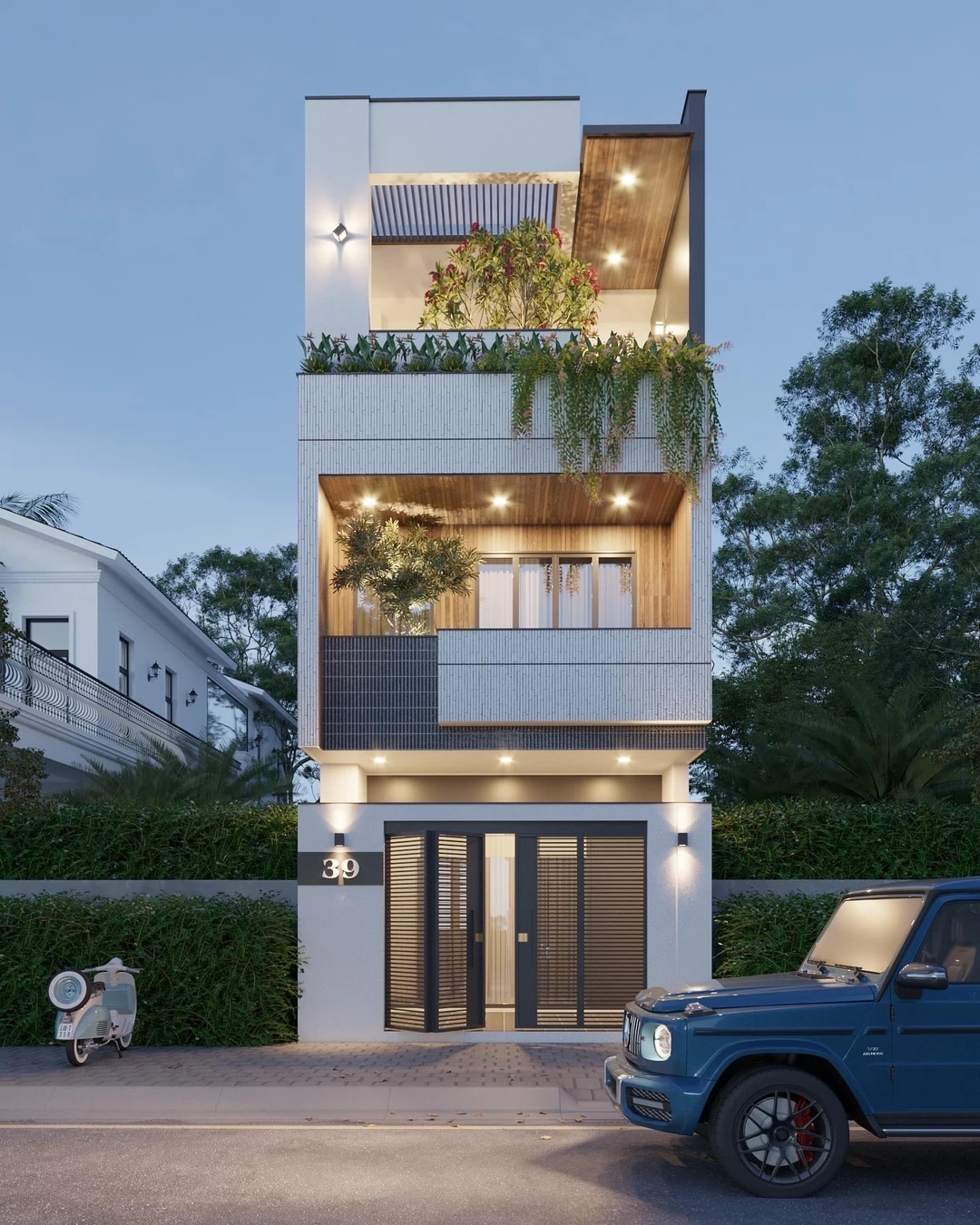Thiết kế nhà phố 3 tầng phong cách hiện đại
