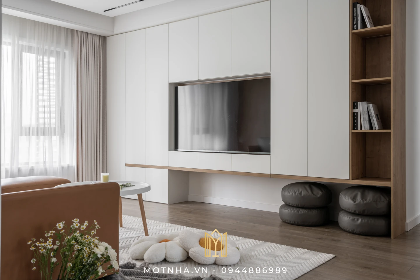 Thiết kế nội thất chung cư – Giải pháp nâng tầm không gian sống hiện đại Tận dụng các hệ tủ để tăng thêm không gian lưu trữ