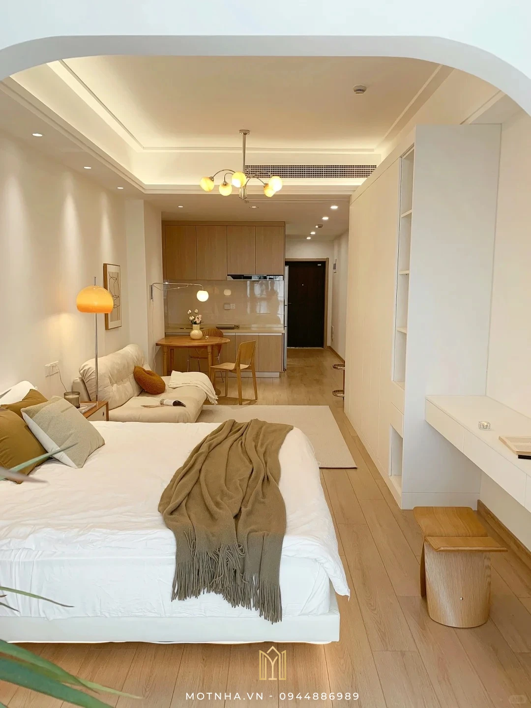 Thiết kế nội thất chung cư – Giải pháp nâng tầm không gian sống hiện đại Thiết kế nội thất chung cư căn hộ Studio tại Vinhomes Ocean Park tối ưu công năng