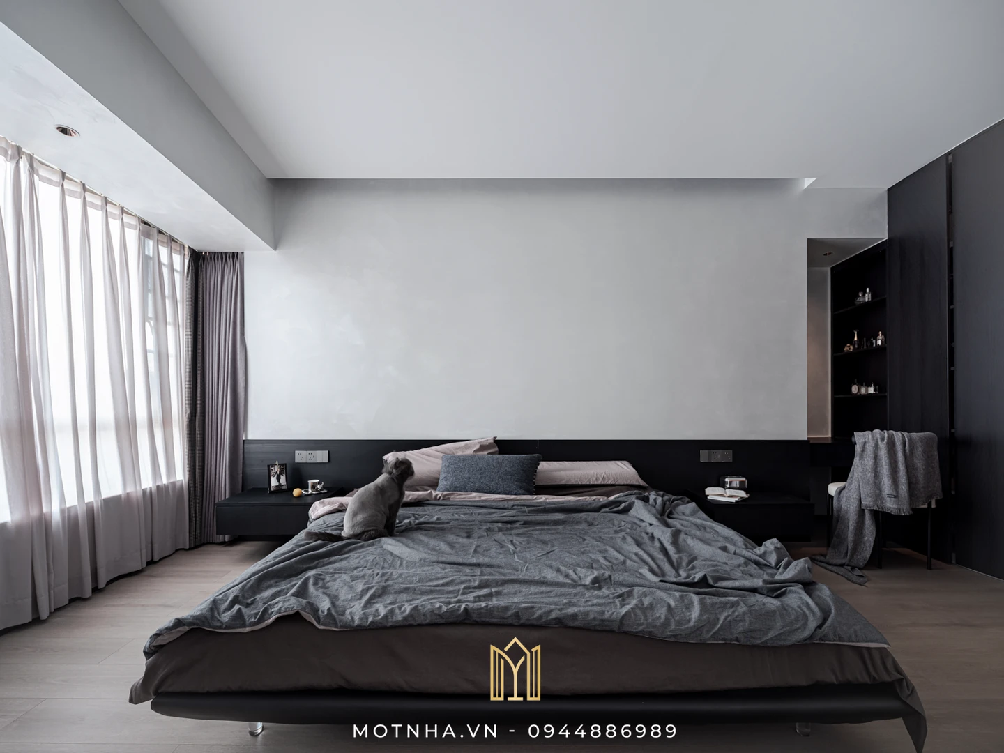 Thiết kế nội thất chung cư – Giải pháp nâng tầm không gian sống hiện đại Khu vực phòng ngủ master thoải mái, đầy đủ tiện nghi