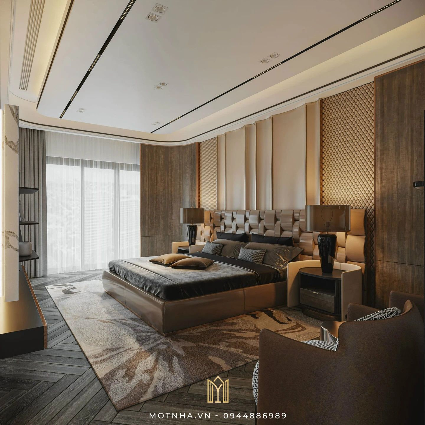 Phòng ngủ master với những món đồ nội thất đẳng cấp