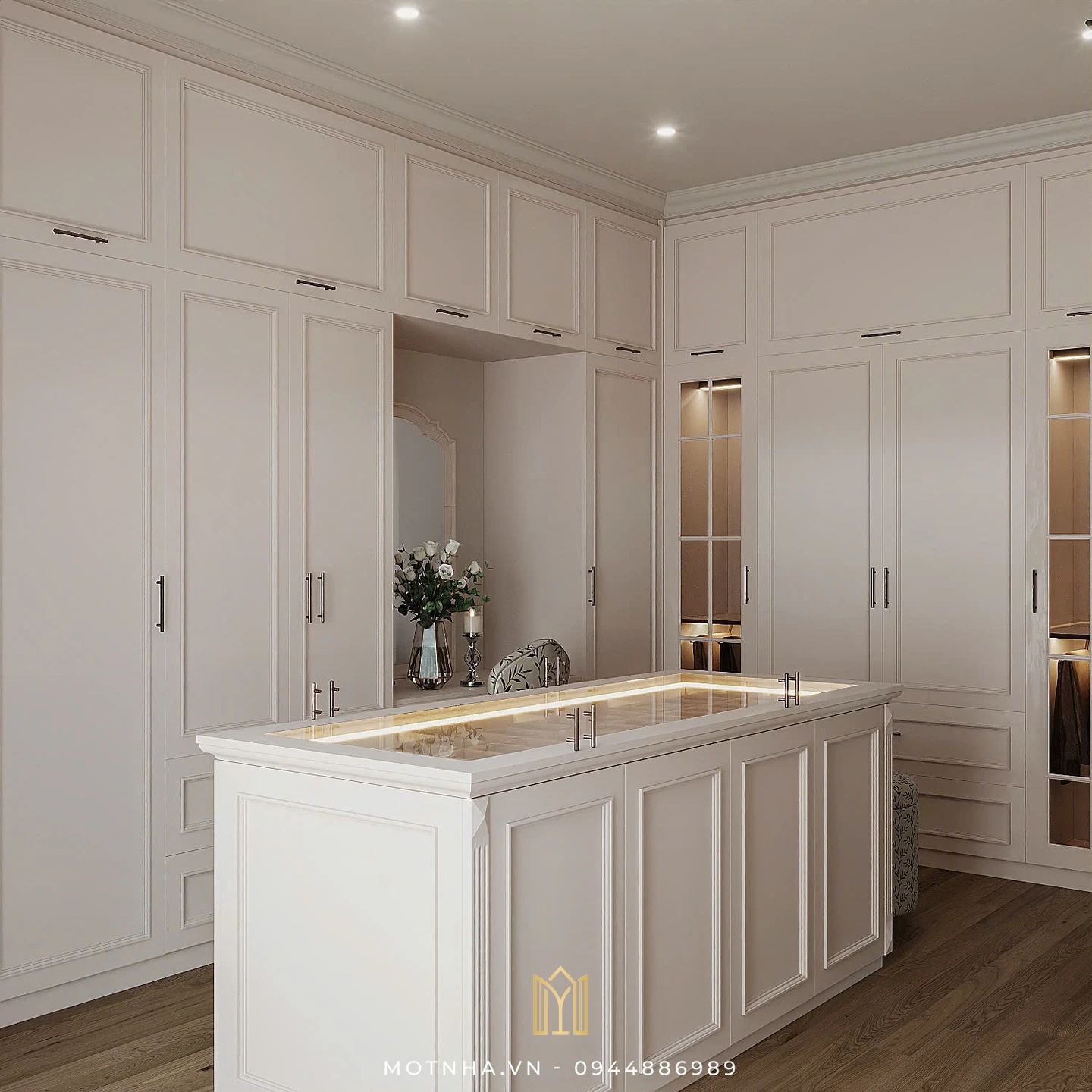 Phòng thay đồ với phong cách thiết kế Tân cổ điển