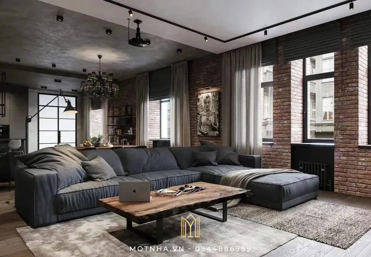 Thiết kế nội thất nhà phố phong cách Công nghiệp