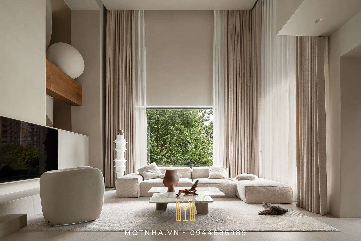Dịch vụ thiết kế nội thất phòng khách đẹp, chuẩn phong thủy tại Sơn La cùng Một Nhà Design & Build Thiết kế nội thất phòng khách biệt thự theo phong cách Bắc Âu