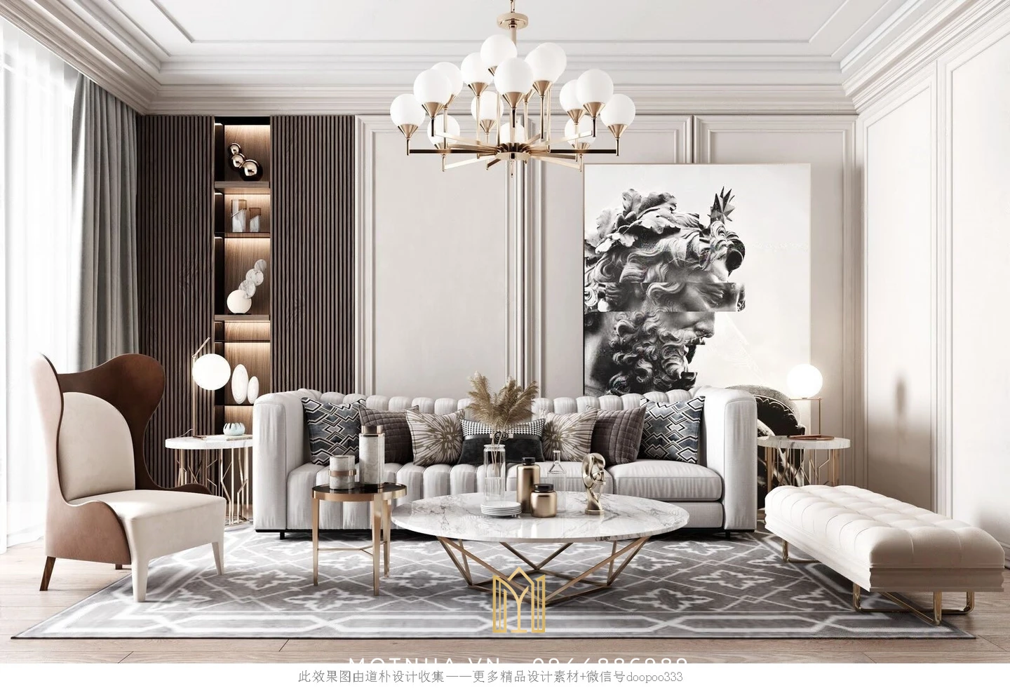 Dịch vụ thiết kế nội thất phòng khách đẹp, chuẩn phong thủy tại Sơn La cùng Một Nhà Design & Build Điểm nhấn cho phong cách này là những món đồ nội thất được lựa chọn chỉnh chu