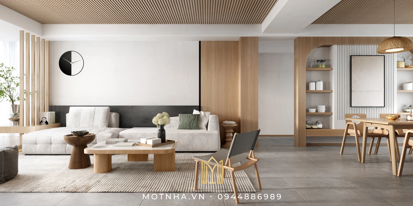 Dịch vụ thiết kế nội thất phòng khách đẹp, chuẩn phong thủy tại Sơn La cùng Một Nhà Design & Build Thiết kế nội thất phòng khách nhà phố phong cách Bắc Âu