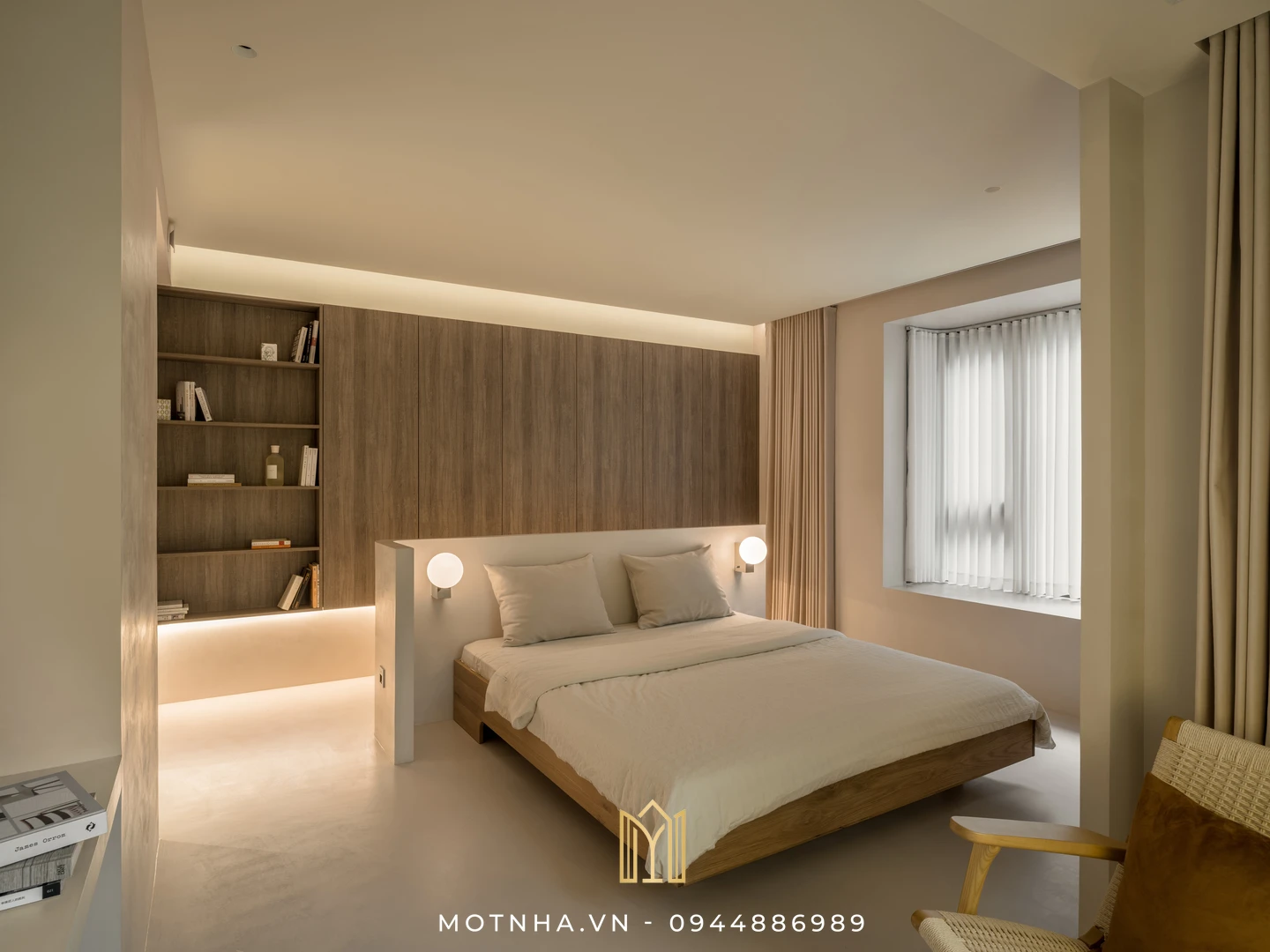 Dịch vụ thiết kế và thi công nội thất phòng ngủ chuyên nghiệp tại Sơn La cùng Một Nhà Design & Build Thiết kế và thi công nội thất phòng ngủ phong cách Wabi Sabi