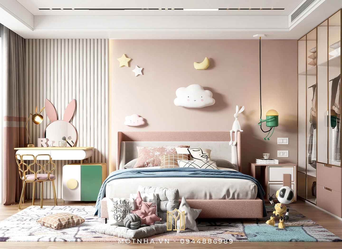 Dịch vụ thiết kế và thi công nội thất phòng ngủ chuyên nghiệp tại Sơn La cùng Một Nhà Design & Build Tận dụng tối đa ánh sáng từ các nguồn sáng