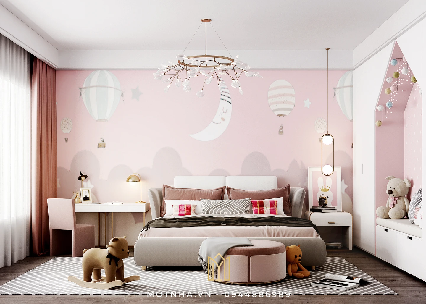Dịch vụ thiết kế và thi công nội thất phòng ngủ chuyên nghiệp tại Sơn La cùng Một Nhà Design & Build Trang trí những hình thù decor xinh xắn