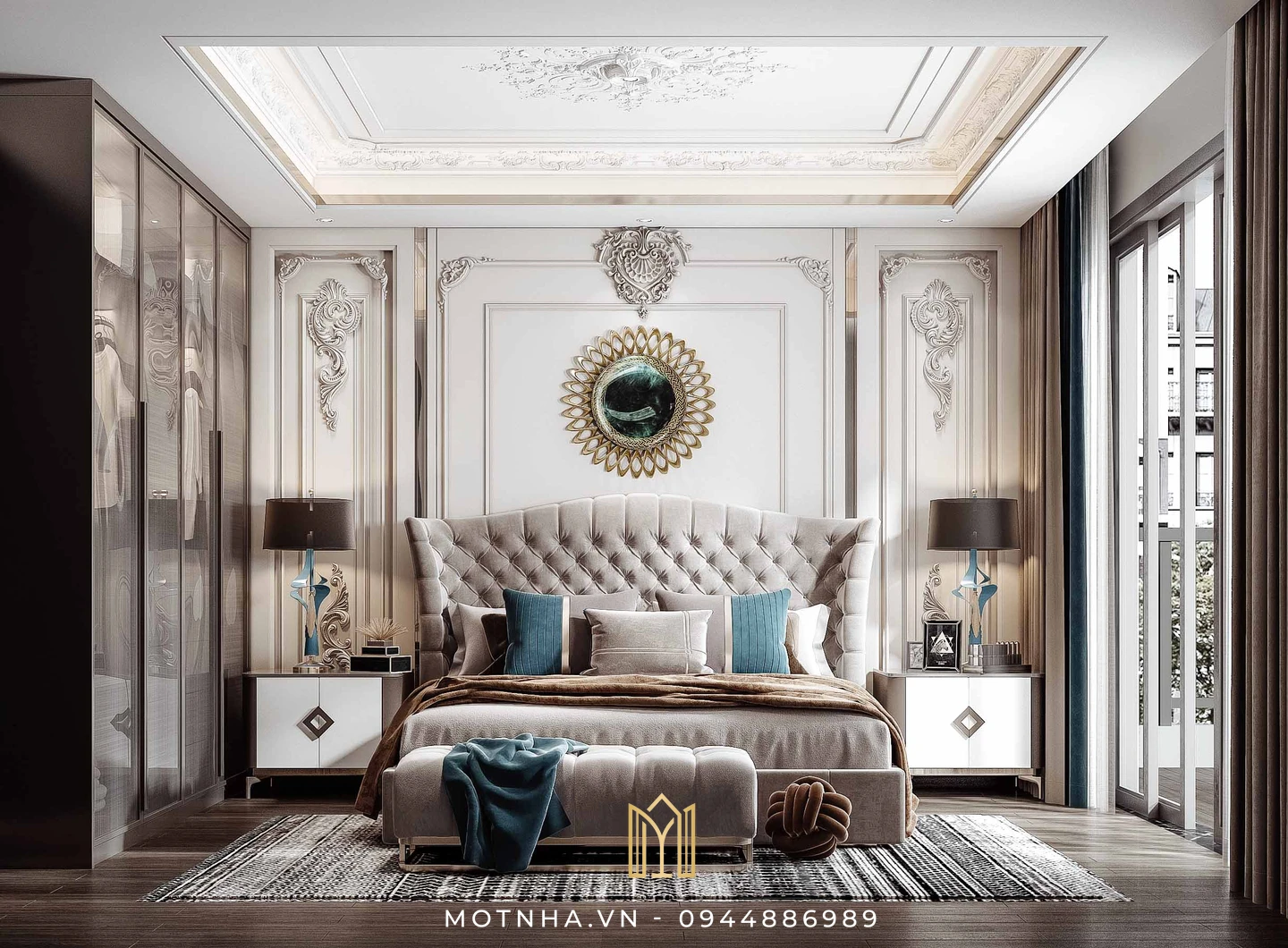 Dịch vụ thiết kế và thi công nội thất phòng ngủ chuyên nghiệp tại Sơn La cùng Một Nhà Design & Build Thiết kế và thi công nội thất phòng ngủ phong cách Tân cổ điển