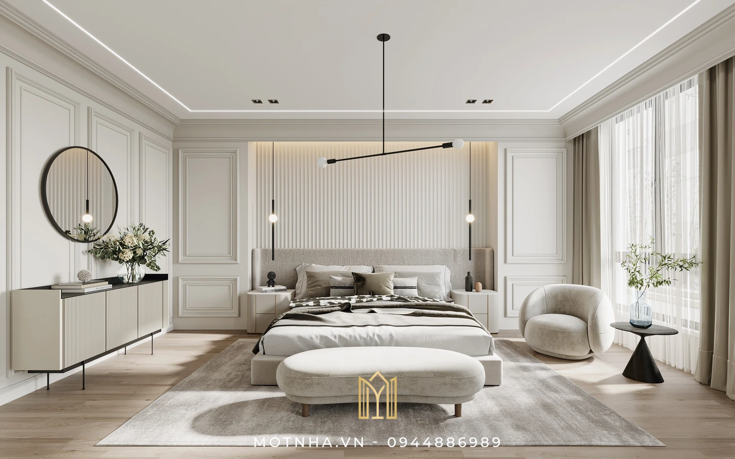 Dịch vụ thiết kế và thi công nội thất phòng ngủ chuyên nghiệp tại Sơn La cùng Một Nhà Design & Build Thiết kế mang lại cảm giác thư thái, thoải mái