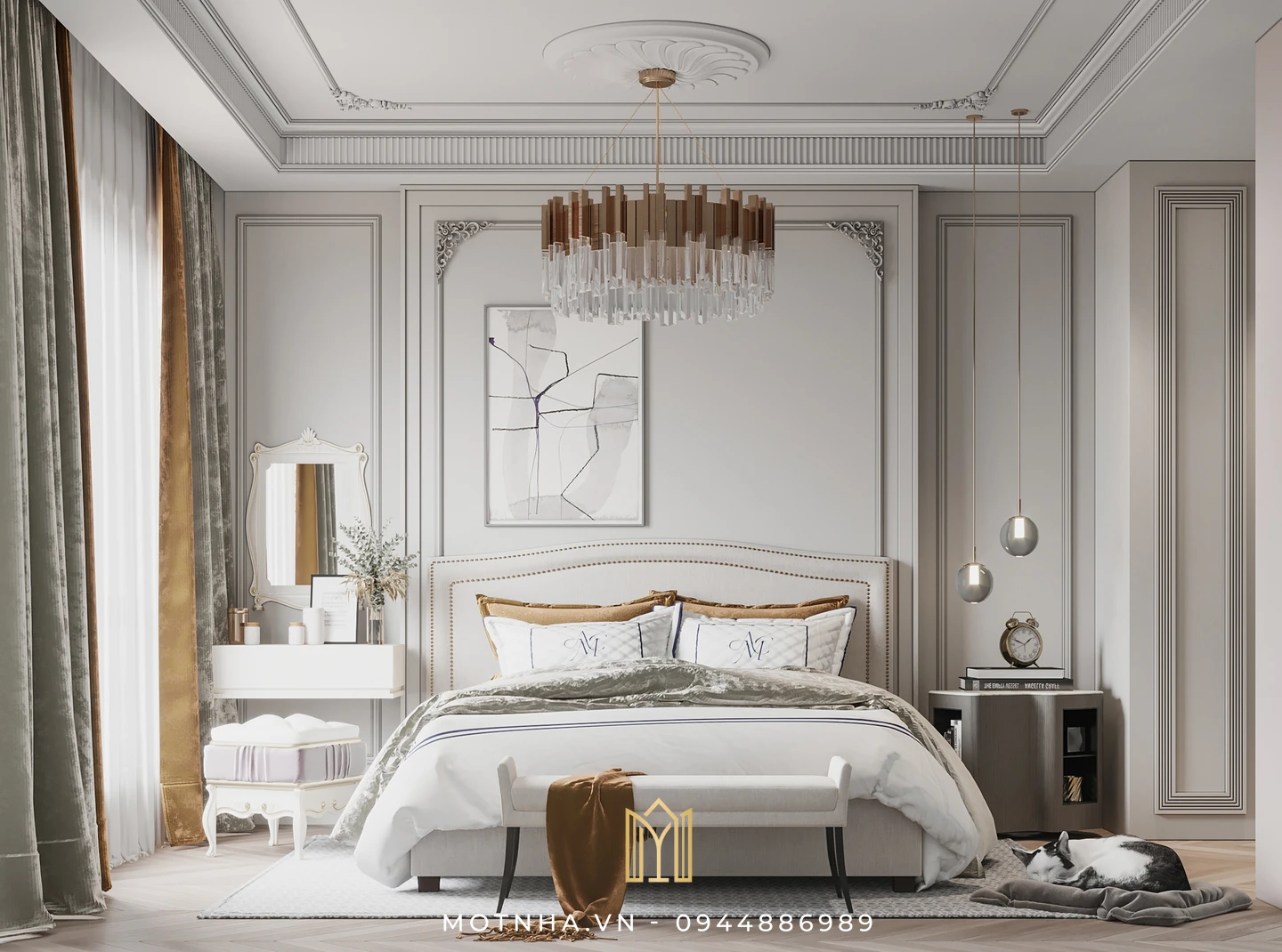Dịch vụ thiết kế và thi công nội thất phòng ngủ chuyên nghiệp tại Sơn La cùng Một Nhà Design & Build Sử dụng các vật liệu cao cấp để mang lại cảm giác sang trọng