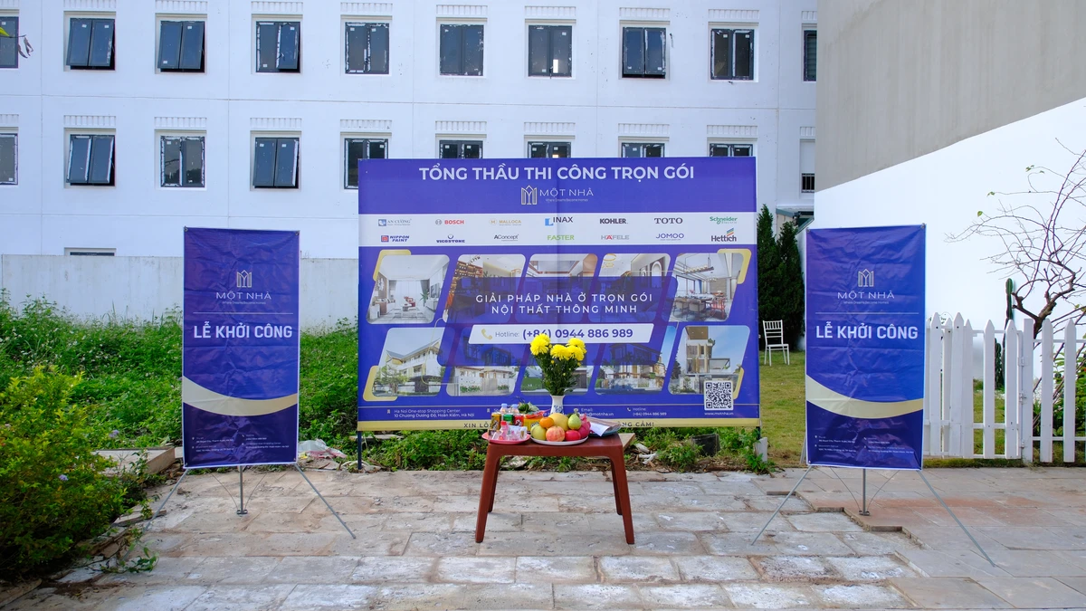 Lễ khởi công dự án xây nhà trọn gói biệt thự LHS tại KĐT Shinning City, Sơn La Toàn cảnh lễ khởi công dự án LHS