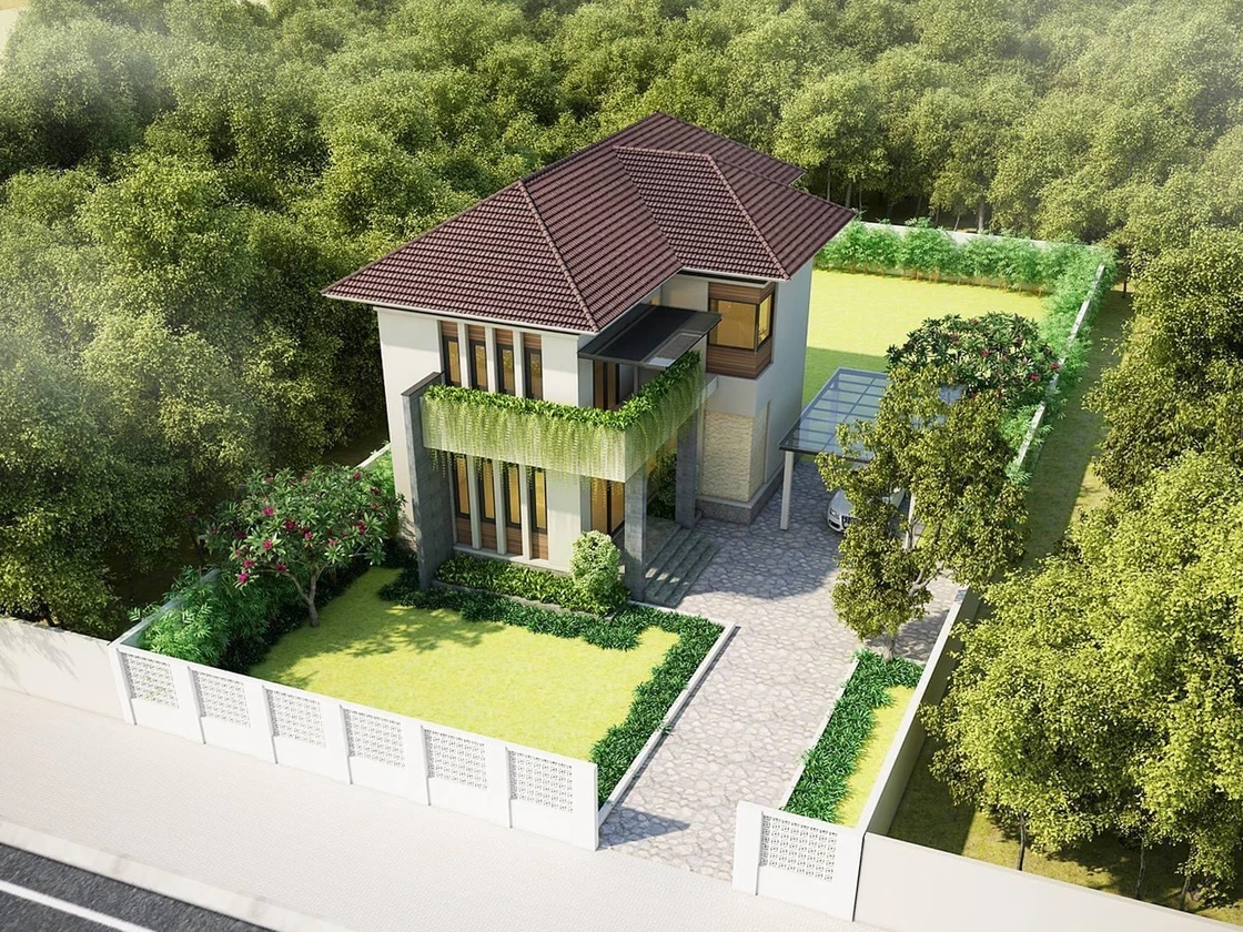 30+ mẫu mặt tiền nhà phố 2 tầng tối ưu công năng tại KĐT Pcicenza - Sơn La Mẫu nhà 2 tầng kết hợp sân vườn