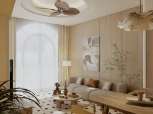 Thiết kế 3D không gian phòng khách