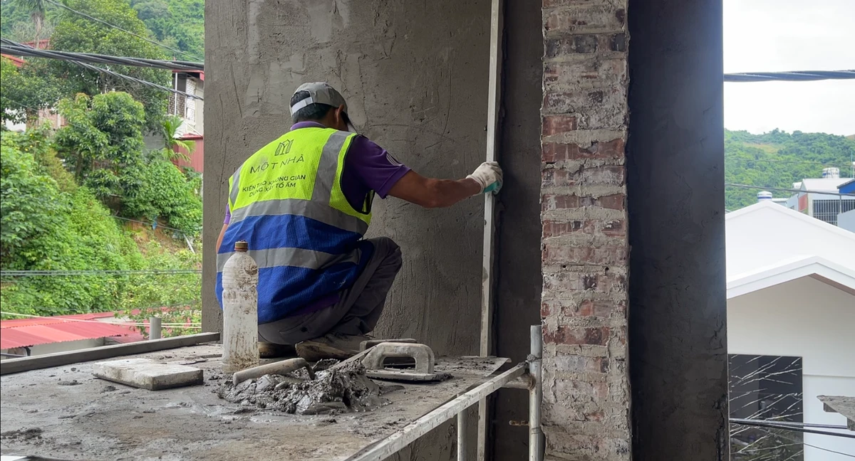 Quy trình trát tường gạch đạt tiêu chuẩn kỹ thuật tại dự án H4B Quy trình trát tường được thực hiện bởi những người thợ có tay nghề cao