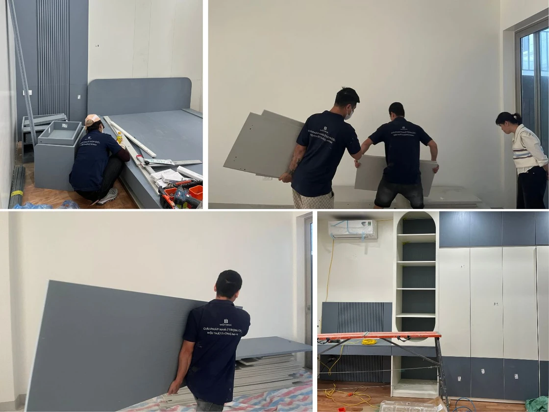 Cập nhật tiến độ: Thi công nội thất nhà phố 4 tầng NTH tại KĐT An Phú, Sơn La Sau đó mọi chi tiết dẽ được chuyển tới công trình để tiến hành lắp đặt