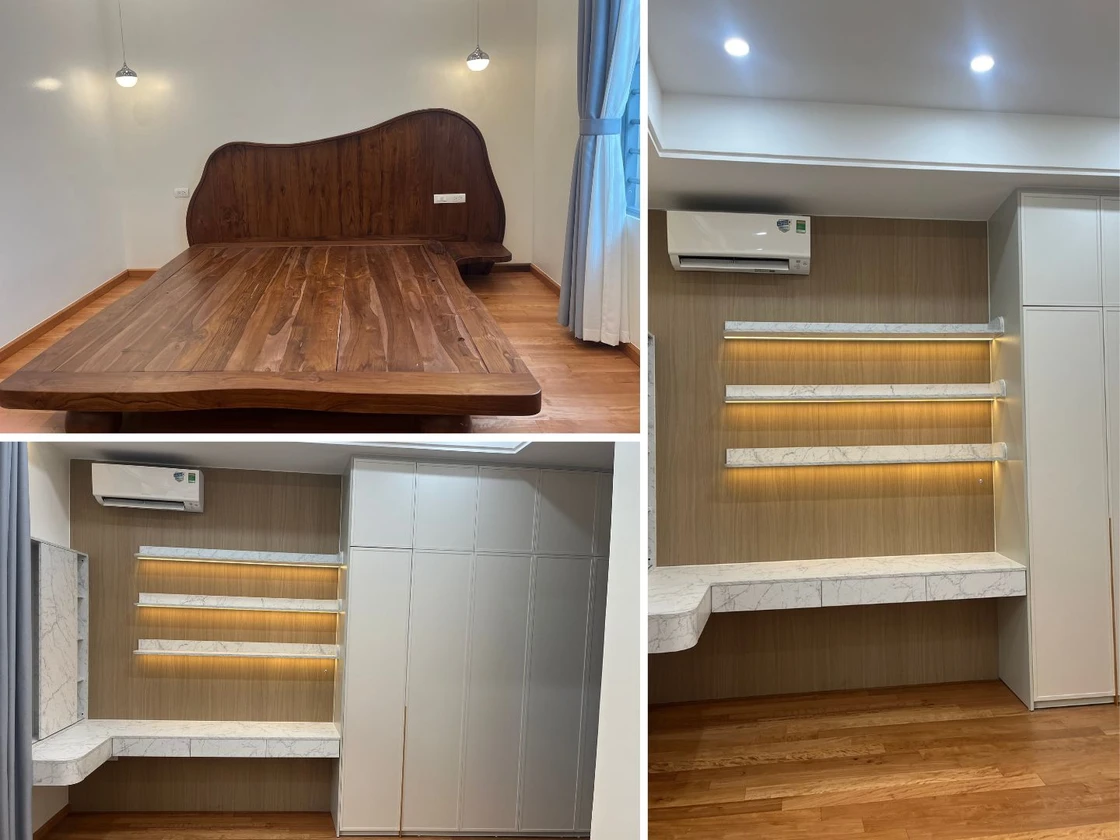 Cập nhật tiến độ: Thi công nội thất nhà phố 4 tầng NTH tại KĐT An Phú, Sơn La Không gian phòng ngủ con gái