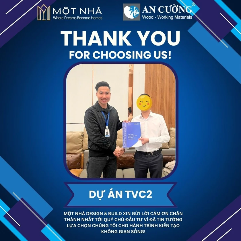 Chủ đầu tư dự án TVC2 kí hợp đồng thiết kế kiến trúc cùng Một Nhà Design & Build