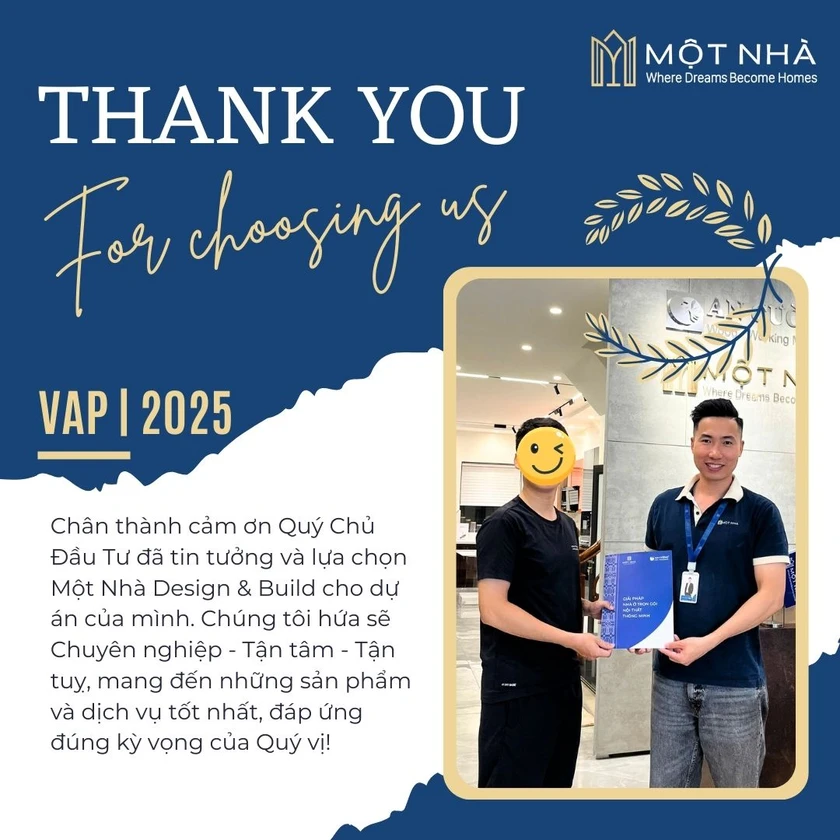 Dự án VAP – Thiết kế kiến trúc nhà phố 3 tầng phong cách hiện đại tại KĐT An Phú, Sơn La. Chủ đầu tư dự án VAP kí hợp đồng thiết kế kiến trúc cùng Một Nhà Design & Build