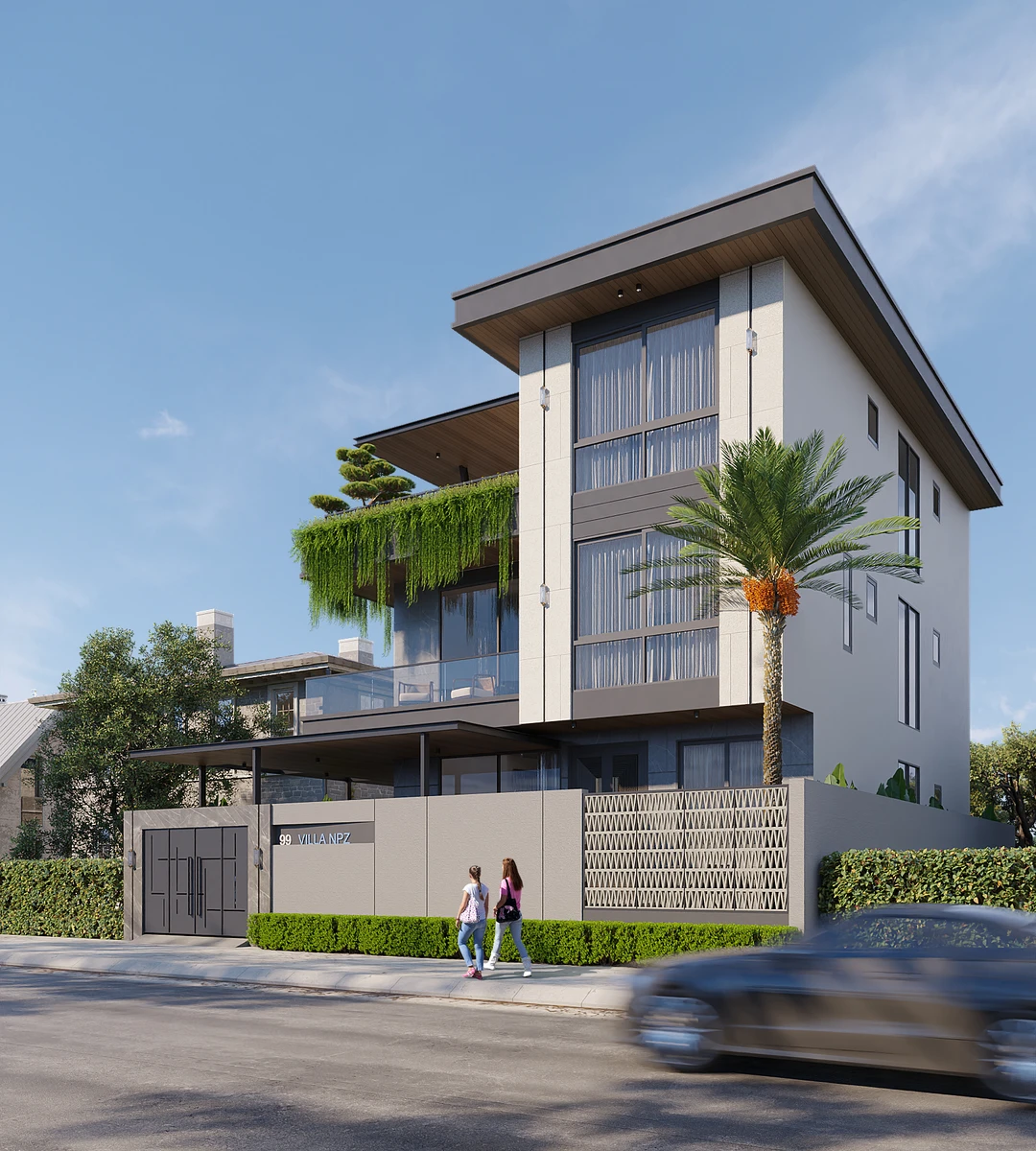 Dự án thiết kế villa phố 3 tầng NPZ – Kiến trúc hiện đại cho cuộc sống thượng lưu tại Sơn La Thiết kế tận dụng tối đa nguồn ánh sáng tự nhiên thông qua các ô cửa sổ
